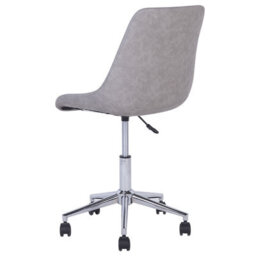 Beliani Desk Chair Maribel Faux Leather Light Grey - thumbnail 6