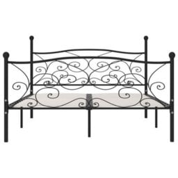 Berkfield Bed Frame With Slatted Base Black Metal 180X200 Cm 6Ft Super King - thumbnail 3