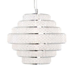 Pagazzi Lighting Pagazzi Heini Chrome And Crystal Pendant Ceiling Light - thumbnail 4