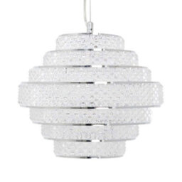 Pagazzi Lighting Pagazzi Heini Chrome And Crystal Pendant Ceiling Light - thumbnail 5