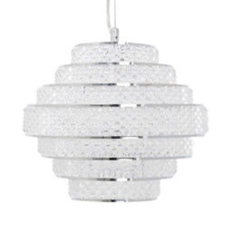 Pagazzi Lighting Pagazzi Heini Chrome And Crystal Pendant Ceiling Light - thumbnail 3