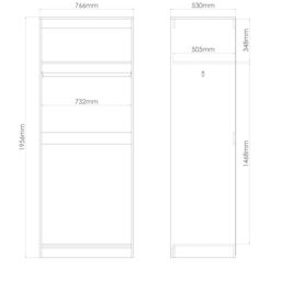 Ancona Ready Assembled Modern Matt Dusk Grey Tall Double Wardrobe (H)1956mm (W)766mm (D)530mm - thumbnail 8