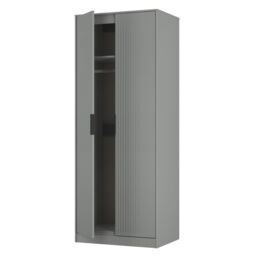 Ancona Ready Assembled Modern Matt Dusk Grey Tall Double Wardrobe (H)1956mm (W)766mm (D)530mm - thumbnail 6