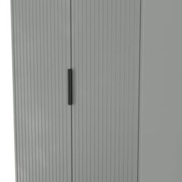 Ancona Ready Assembled Modern Matt Dusk Grey Tall Double Wardrobe (H)1956mm (W)766mm (D)530mm - thumbnail 4