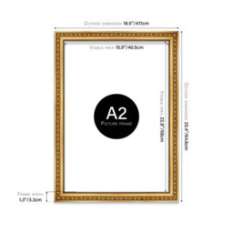 A2 Gold Ornate Picture Frame (59.4 X 42Cm) Poster, Photo, Artwork, Gallery Wall Or Print - thumbnail 2