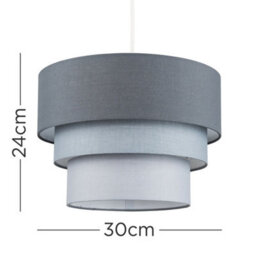 Valuelights Aztec 3 Tier Grey Fabric Ceiling Light Shade (D)30Cm - thumbnail 9