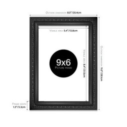 9X6 Black Ornate Picture Frame (22.9 X 15.2Cm) Poster, Photo, Artwork, Gallery Wall Or Print - thumbnail 2