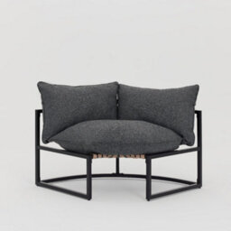 Home Detail Marbella Black Garden Corner Set With Grey Cushions - thumbnail 3
