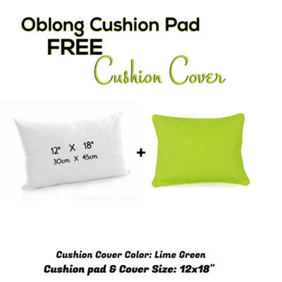 Chilimilii Rectangle/oblong Cushion Pads With Free Cushion Cover 100% Cotton Hollowfiber Filled Home Car Sofa Decor Cushions