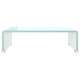 Berkfield Modern Tv Stand/monitor Riser Glass White 40X25X11 Cm - thumbnail 3