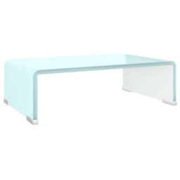 Berkfield Modern Tv Stand/monitor Riser Glass White 40X25X11 Cm