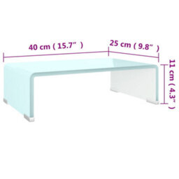 Berkfield Modern Tv Stand/monitor Riser Glass White 40X25X11 Cm - thumbnail 6