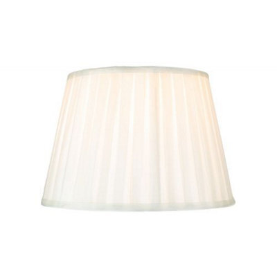 Happy Homewares Traditional Classic Cream Faux Silk Pleated Inner Lined Lamp Shade - 10 - image 1