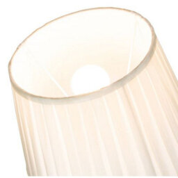 Happy Homewares Traditional Classic Cream Faux Silk Pleated Inner Lined Lamp Shade - 10 - thumbnail 3