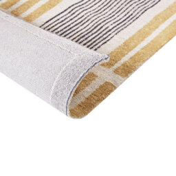 Wyld And Coco Cotton Jacquard Area Rug 80 X 150 Cm Yellow And Black Striped - Flat-Weave Boho Accent Rug - thumbnail 6