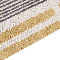 Wyld And Coco Cotton Jacquard Area Rug 80 X 150 Cm Yellow And Black Striped - Flat-Weave Boho Accent Rug - thumbnail 5