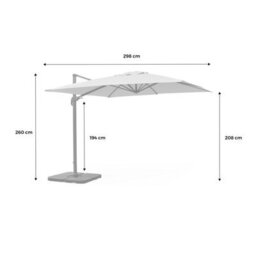 Sweeek. 3X3M Square Cantilever Parasol Falgos Red 298X298X260 Cm - thumbnail 9