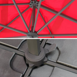 Sweeek. 3X3M Square Cantilever Parasol Falgos Red 298X298X260 Cm - thumbnail 7