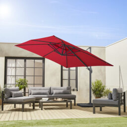 Sweeek. 3X3M Square Cantilever Parasol Falgos Red 298X298X260 Cm - thumbnail 1