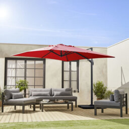 Sweeek. 3X3M Square Cantilever Parasol Falgos Red 298X298X260 Cm - thumbnail 2