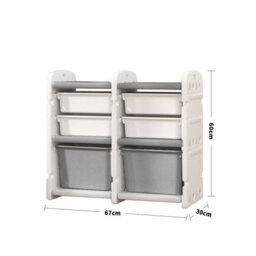 Darphe Grey Kids Toy Clothes Books Storage Cabinet 6 Compartments Plastic Organizer For Toddlers - thumbnail 7