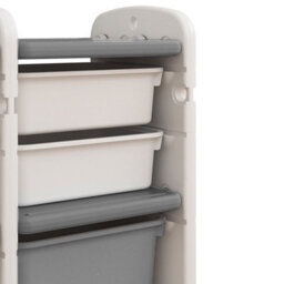 Darphe Grey Kids Toy Clothes Books Storage Cabinet 6 Compartments Plastic Organizer For Toddlers - thumbnail 6