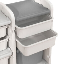Darphe Grey Kids Toy Clothes Books Storage Cabinet 6 Compartments Plastic Organizer For Toddlers - thumbnail 5