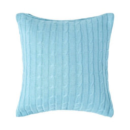 Homescapes Cotton Cable Knit Pastel Blue Cushion Cover, 45 X 45 Cm