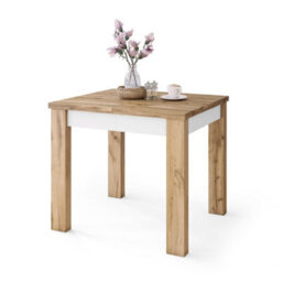 Heze Furniture Fonte 85 Modern Extending Dining Table - Wotan Oak & White Matt - thumbnail 6