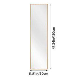 Living And Home Modern Home Bedroom Gold Wall Mounted Full Length Mirror 30Cm W X 120Cm H - thumbnail 9