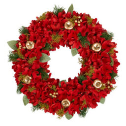 Dibor Traditional Red Festive Decor Autumn-Winter Front Door Wreath Christmas Wreath 38Cm - thumbnail 2