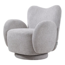Living And Home Grey Chenille Upholstered Swivel Accent Sofa Chair Armchair - thumbnail 4