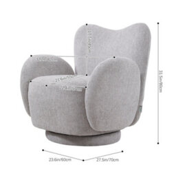 Living And Home Grey Chenille Upholstered Swivel Accent Sofa Chair Armchair - thumbnail 5