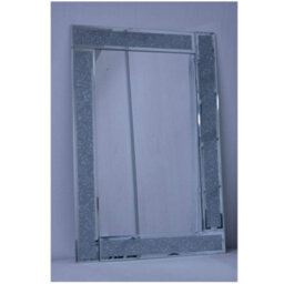 40X60Cm Sparkle Silver Glitter Wall Mirror Frame Glass