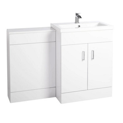 Nes Home Nanuya 1100mm Floor Standing White Vanity & Ceramic Basin - image 1