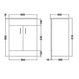 Nes Home Nanuya 1100mm Floor Standing White Vanity & Ceramic Basin - thumbnail 2