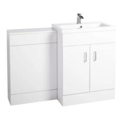 Nes Home Nanuya 1100mm Floor Standing White Vanity & Ceramic Basin - thumbnail 1