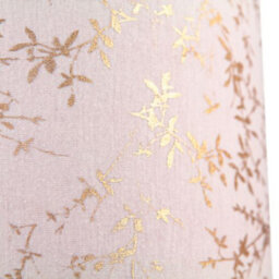 Happy Homewares Modern Soft Pink Cotton Fabric 10 Lamp Shade With Gold Foil Floral Decoration - thumbnail 4