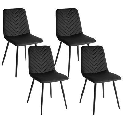 Beliani Set Of 4 Dining Chairs Havre Velvet Black - image 1