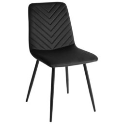 Beliani Set Of 4 Dining Chairs Havre Velvet Black - thumbnail 4