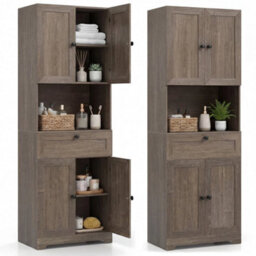 171.5 Cm Tall Bathroom Cabinet Freestanding Storage Cabinet - thumbnail 1
