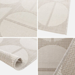 Sweeek - Megan 160X230Cm Beige Recycled Polyester Geometric Pattern Indoor/outdoor Rug - thumbnail 3