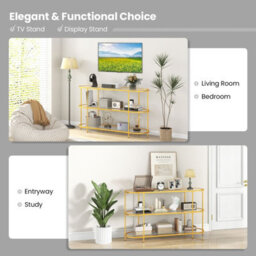 "Costway 3-Tier Tv Stand For Tvs Up To 65"" 140Cm Tv Console Table" - thumbnail 3