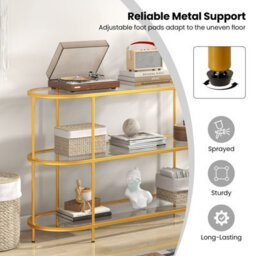 "Costway 3-Tier Tv Stand For Tvs Up To 65"" 140Cm Tv Console Table" - thumbnail 8