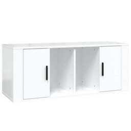 Berkfield Tv Cabinet High Gloss White 100X35X40 Cm Engineered Wood - thumbnail 2