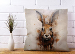 Warren Reed Designer Watercolour Hare Face Cushions 45Cm X 45Cm - thumbnail 2