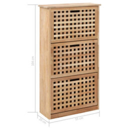 Berkfield Shoe Storage Cabinet 55X20X104 Cm Solid Walnut Wood - thumbnail 8