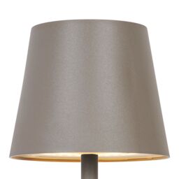 GoodHome Quelea Conical Matt Taupe Rechargeable Integrated Led Table Lamp - thumbnail 3