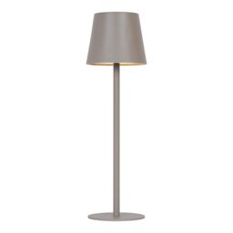 GoodHome Quelea Conical Matt Taupe Rechargeable Integrated Led Table Lamp - thumbnail 2