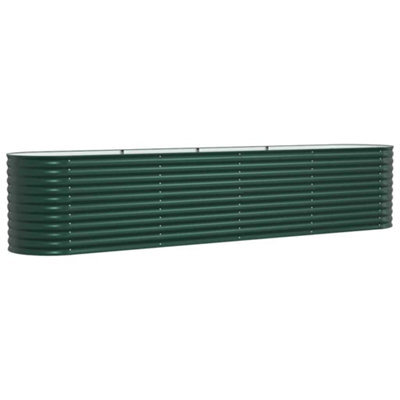 Berkfield Modern Garden Raised Bed Green 400 X 80 X 81 Cm Steel - image 1